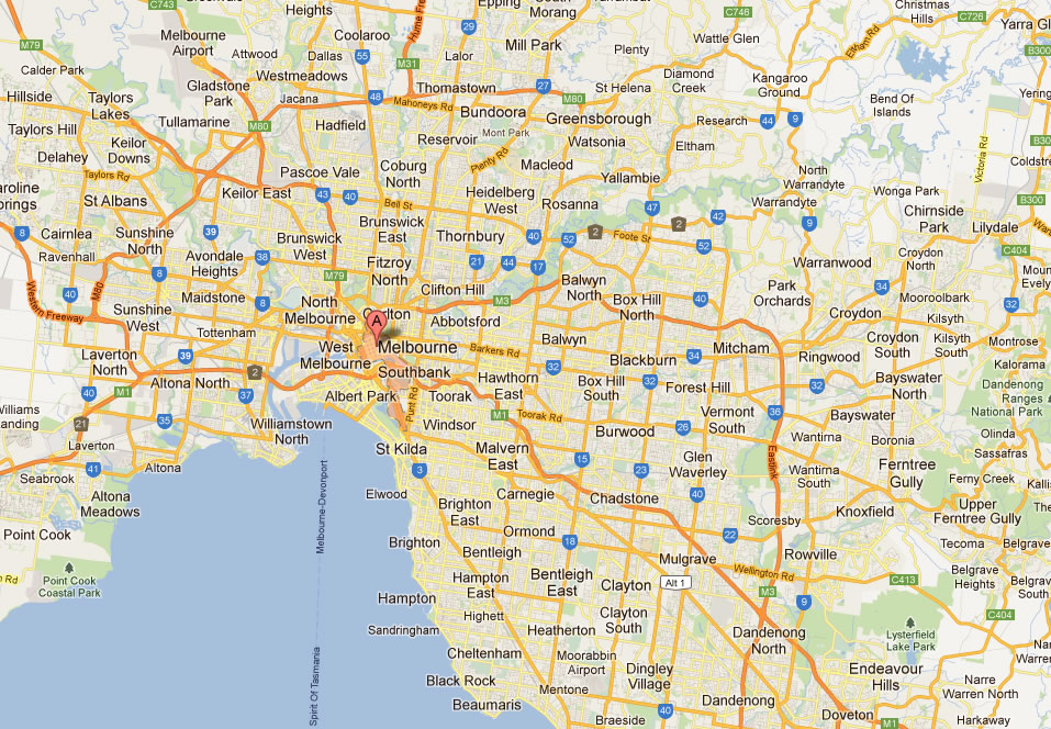 map of melbourne